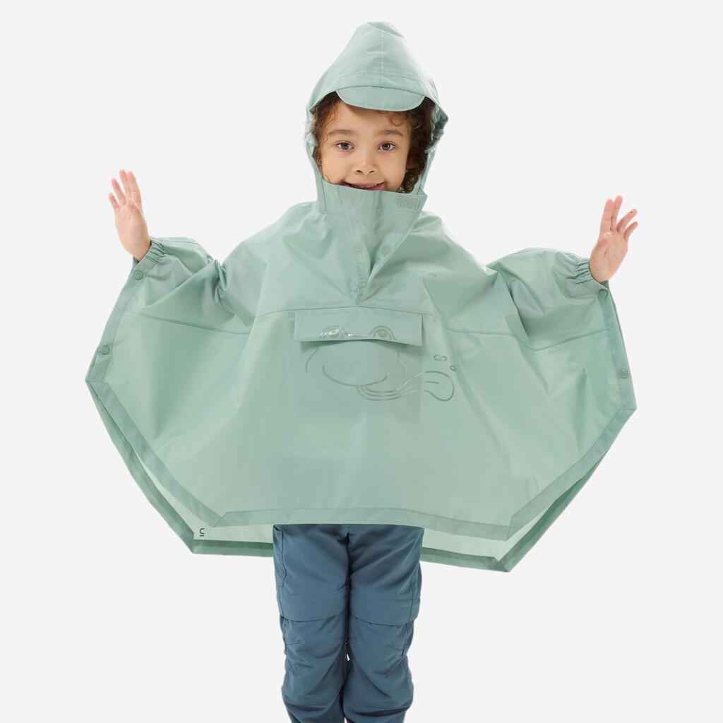 Capa impermeable de senderismo para niños de 2-6 años MH100 Quechua verde