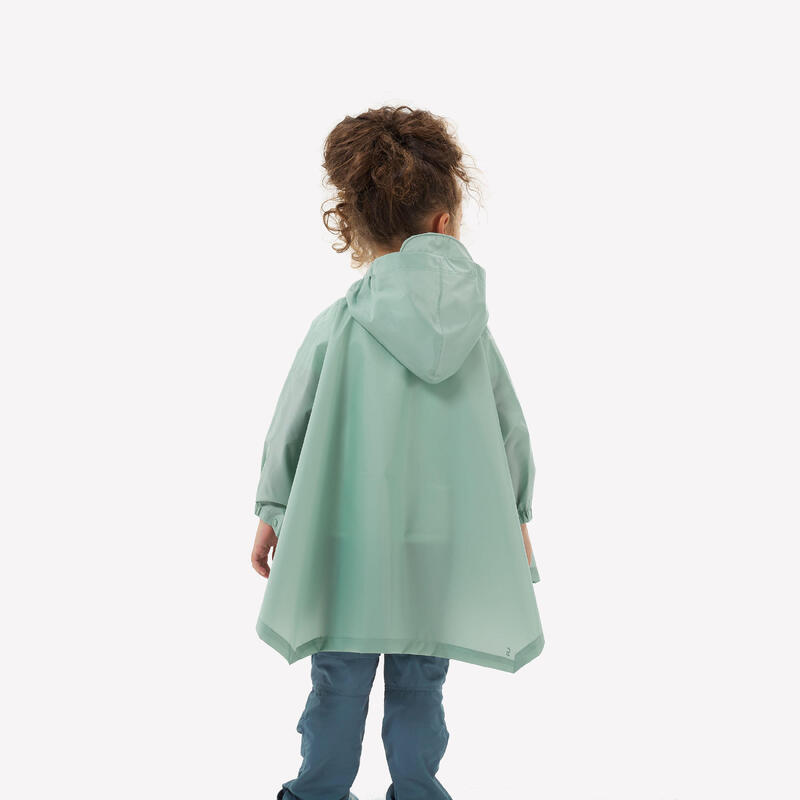 Poncho Regencape Kinder Gr. 92–116 Wandern - MH100 grün