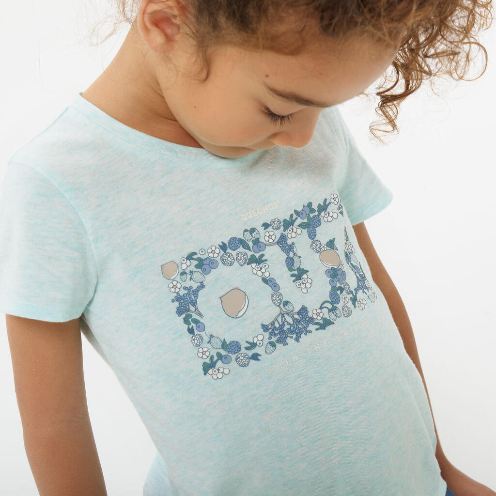 Bērnu pārgājienu T krekls “MH100”, vecumā no 2 līdz 6 gadiem, bēšs