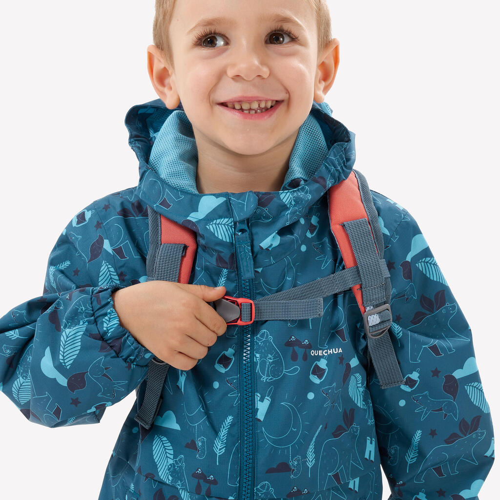 Chamarra de senderismo impermeable azul para niños de 2 a 6 años MH500