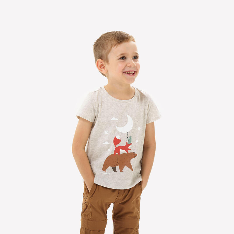 Tricou Drumeție NH100 Bej Copii 2-6 ani
