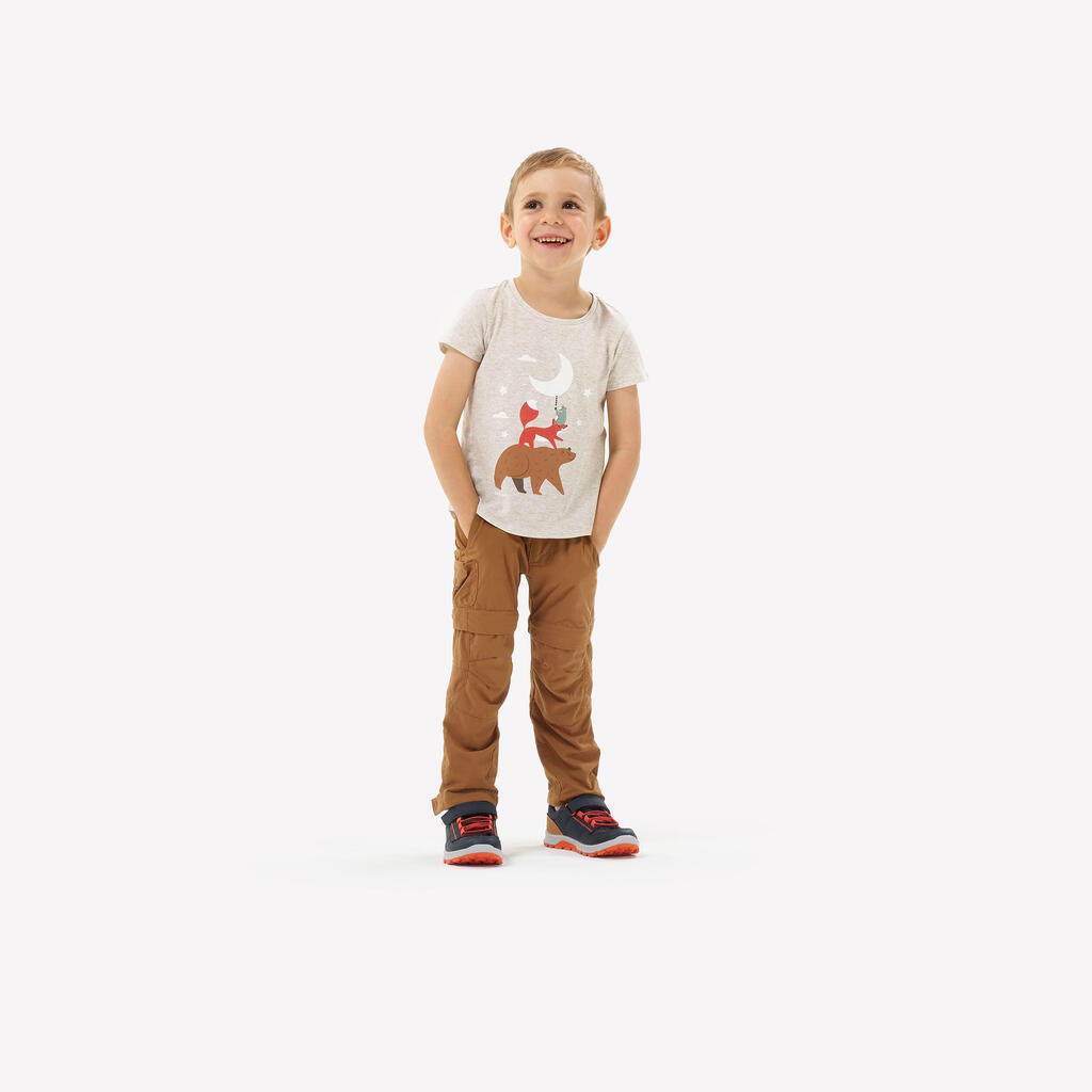 Bērnu pārgājienu T krekls “MH100”, vecumā no 2 līdz 6 gadiem, bēšs