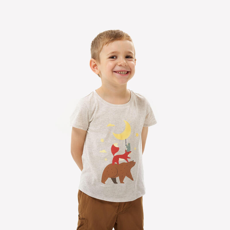 Tricou Drumeție NH100 Bej Copii 2-6 ani