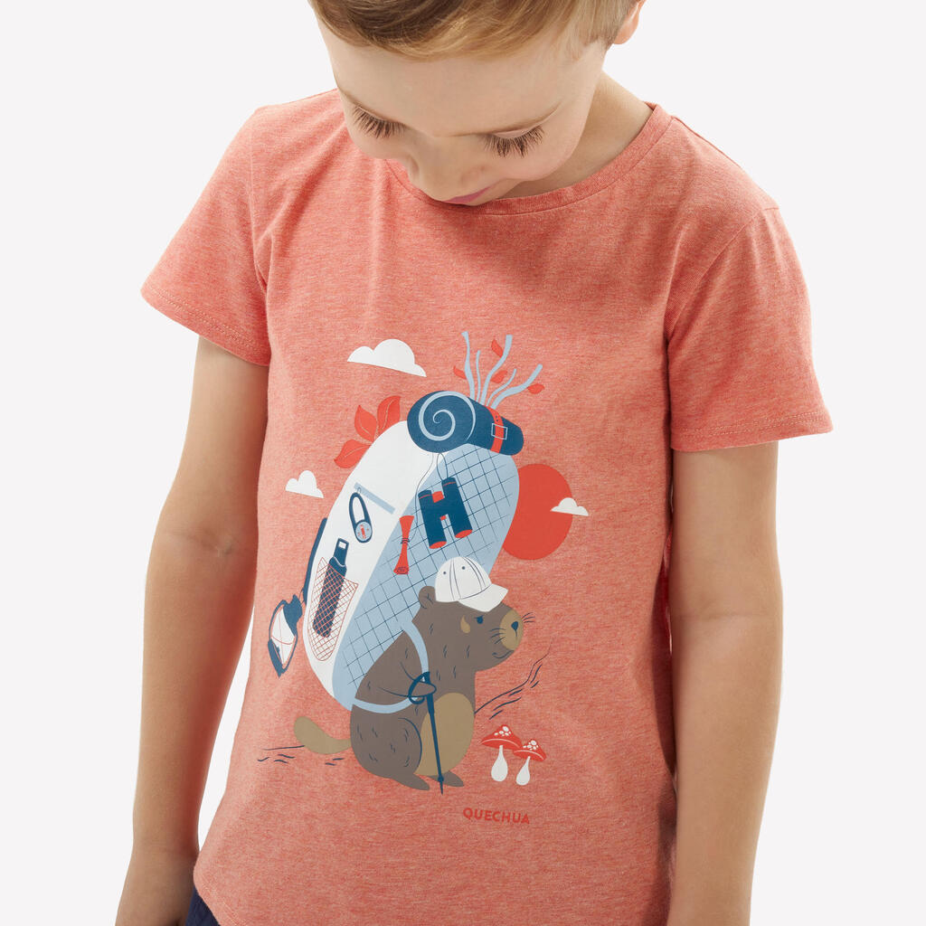 Kids’ hiking T-shirt, 2-6 years, NH100 - Orange