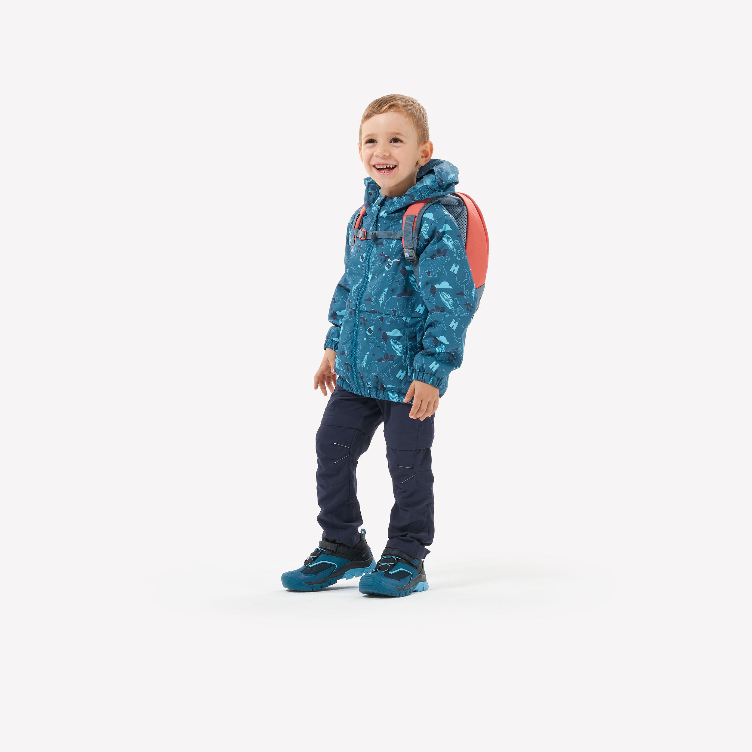 Chaqueta impermeable de montaña y trekking capucha Niños 2-6 años Quechua MH500 10/17