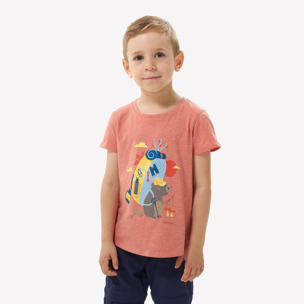 Kids’ hiking T-shirt, 2-6 years, NH100 - Orange