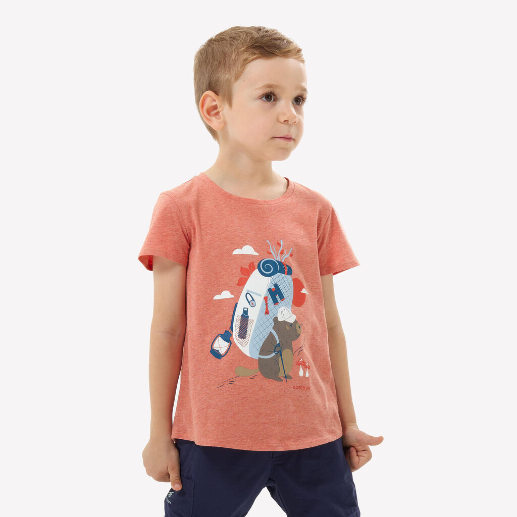 Kids’ hiking T-shirt, 2-6 years, NH100 - Orange