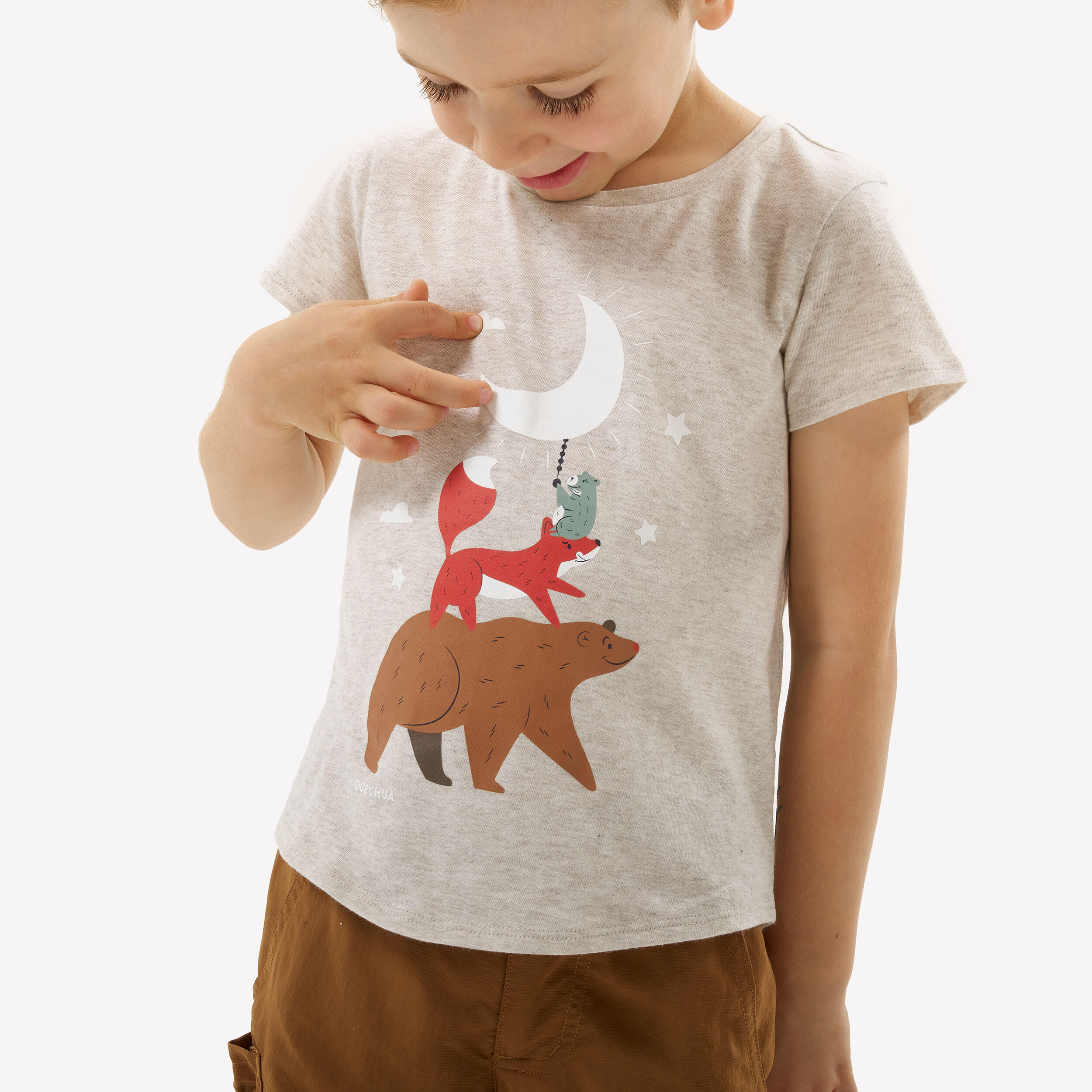 Playera de senderismo beige para niños de 2 a 6 años NH100 5/9
