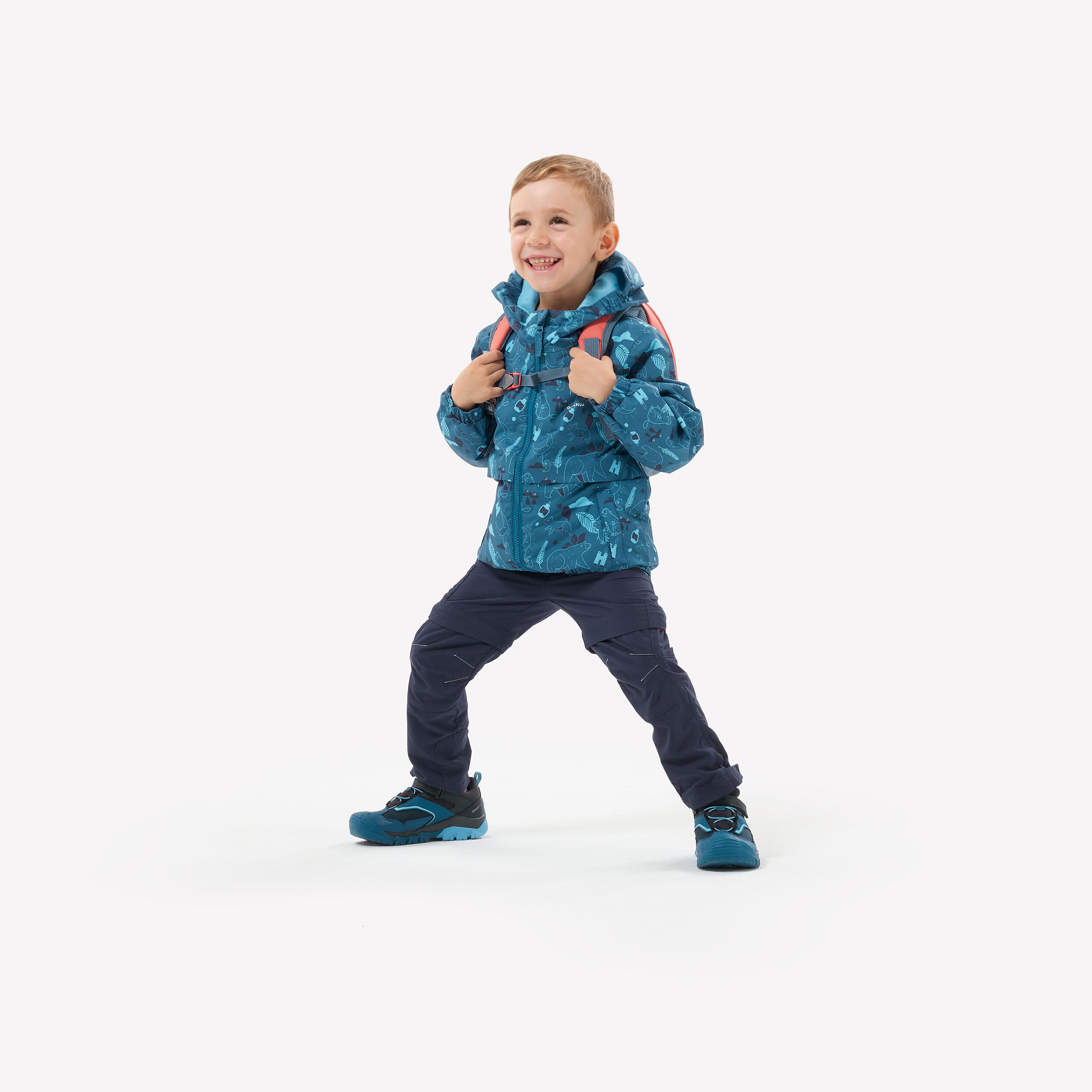 Children's Waterproof Hook and Loop Hiking Boots - CROSSROCK blue - 28–34 10/10