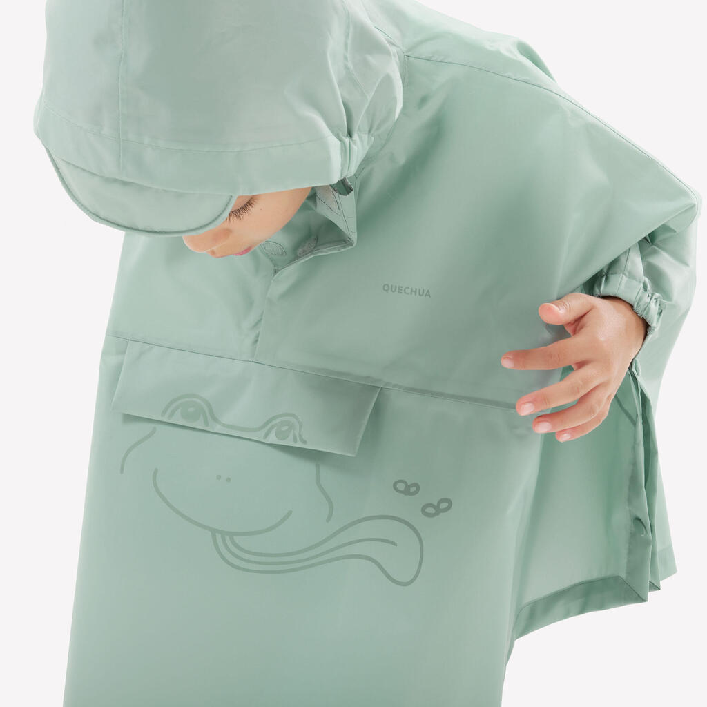 PONCHO IMPERMEABLE NIÑOS MH100 VERDE 