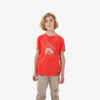 Majica kratkih rukava za planinarenje MH100 za dječake 7-15 godina crvena