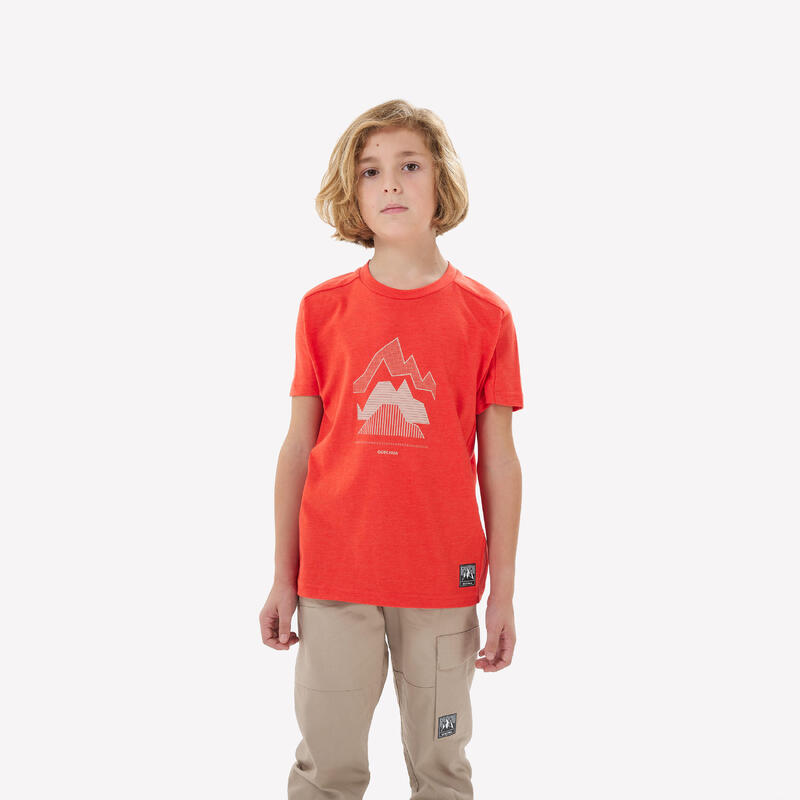 T-shirt montagna bambino MH100 rossa