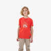 T-Shirt de randonnée MH100 rouge - 7-15 ans