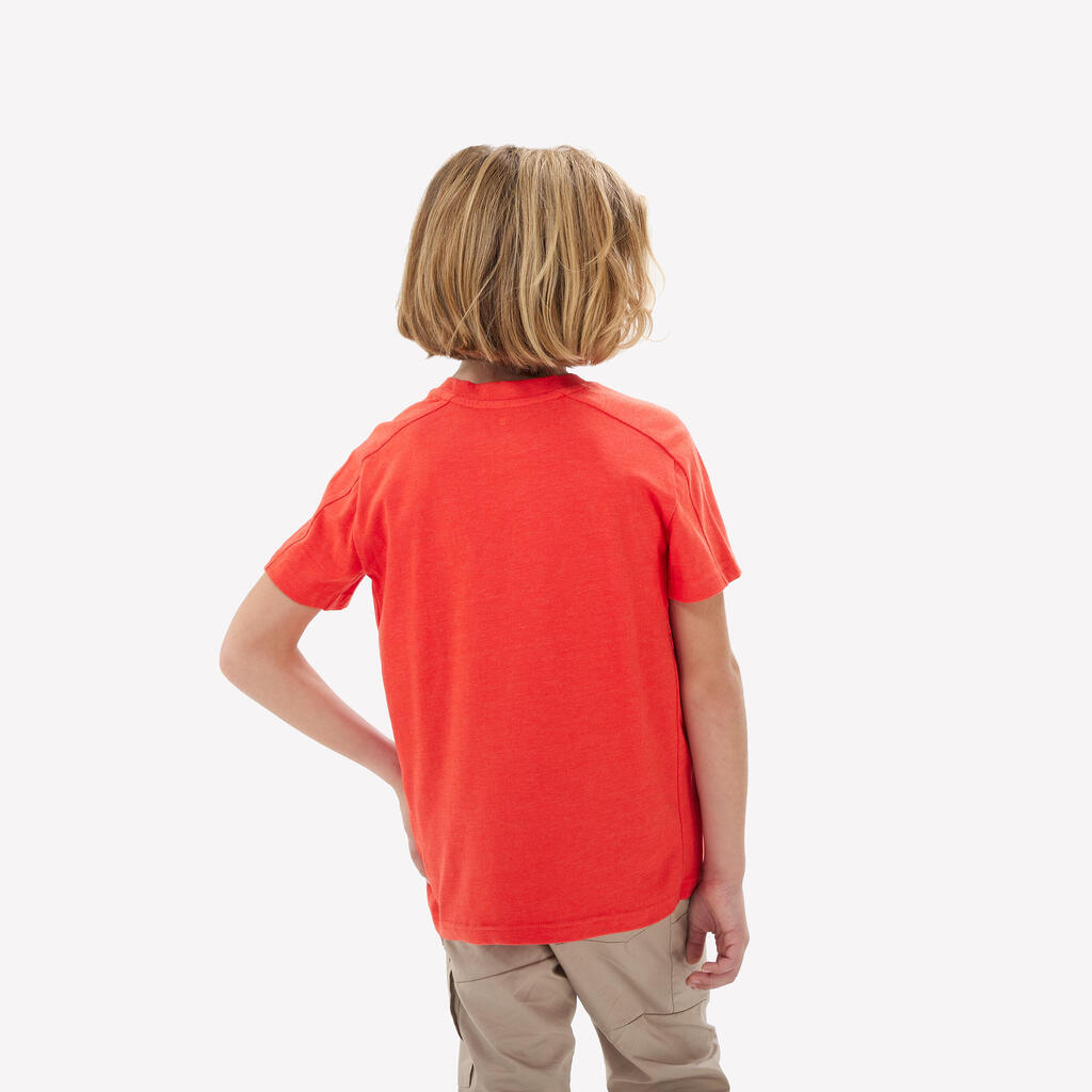 T-Shirt de randonnée MH100 rouge - 7-15 ans