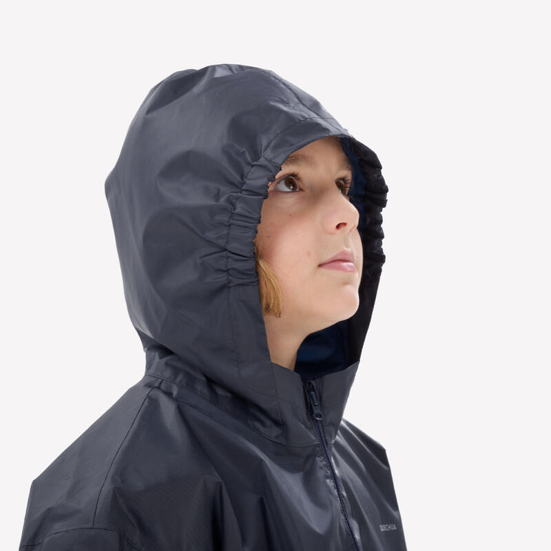 Dětská turistická nepromokavá bunda na 1/2 zip MH 100 