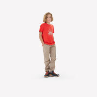 T-Shirt de randonnée MH100 rouge - 7-15 ans