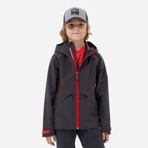 
      Kids' Hiking Waterproof Jacket MH900 7-15 Years - Black
  