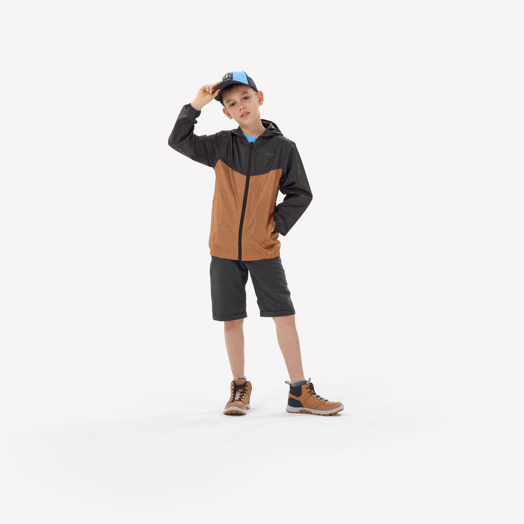 Chaussures de randonnée mid à lacets déparlantes 35 au 38 enfant, NH500 marron