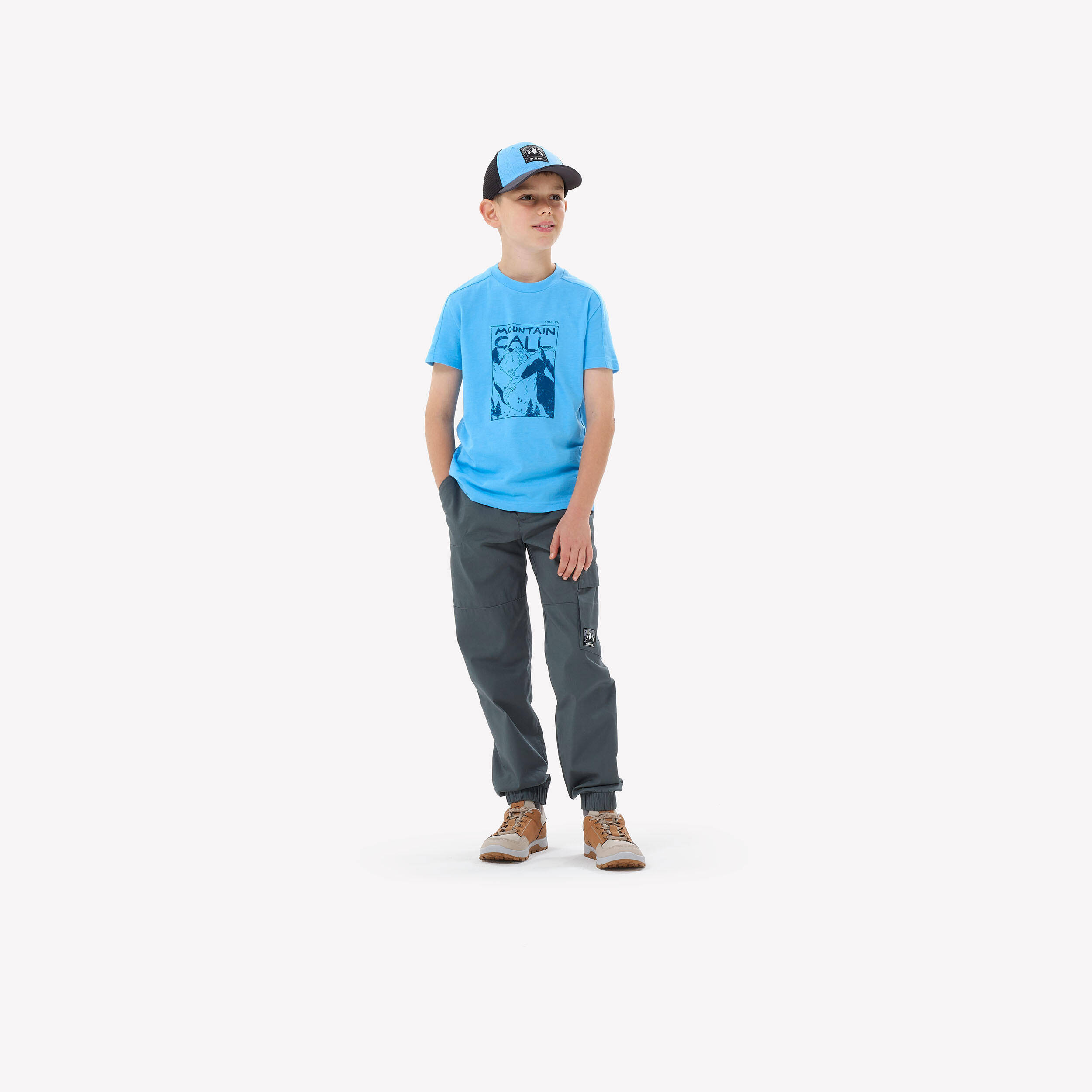 Kids' Hiking Trousers 7-15 Years NH100 - Khaki -  2