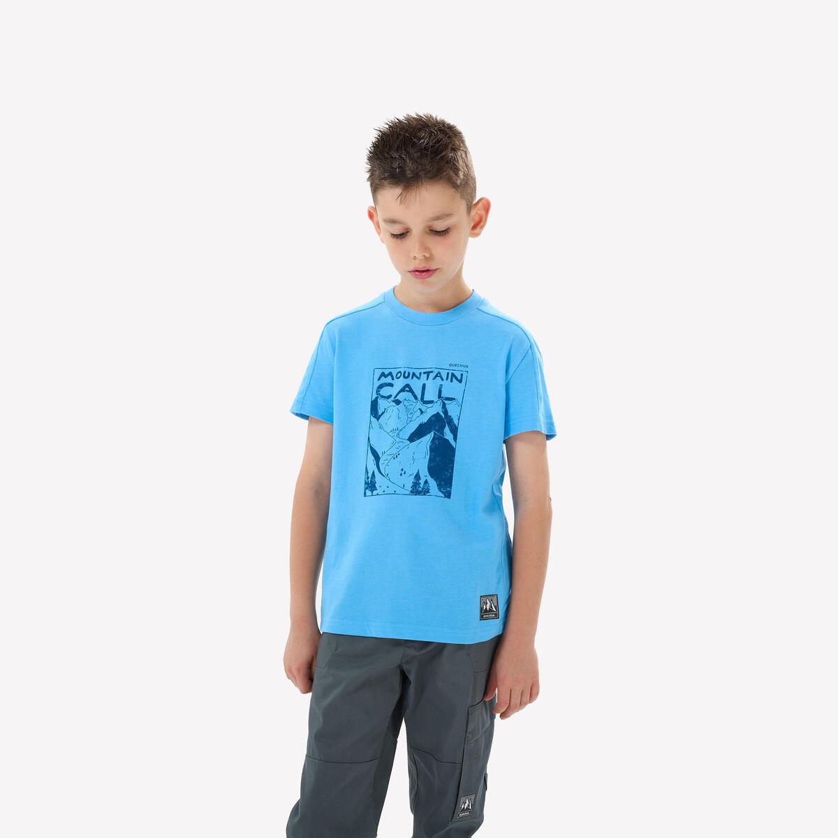 T-shirt de randonnée enfant 7-15 ans, NH100 bleu