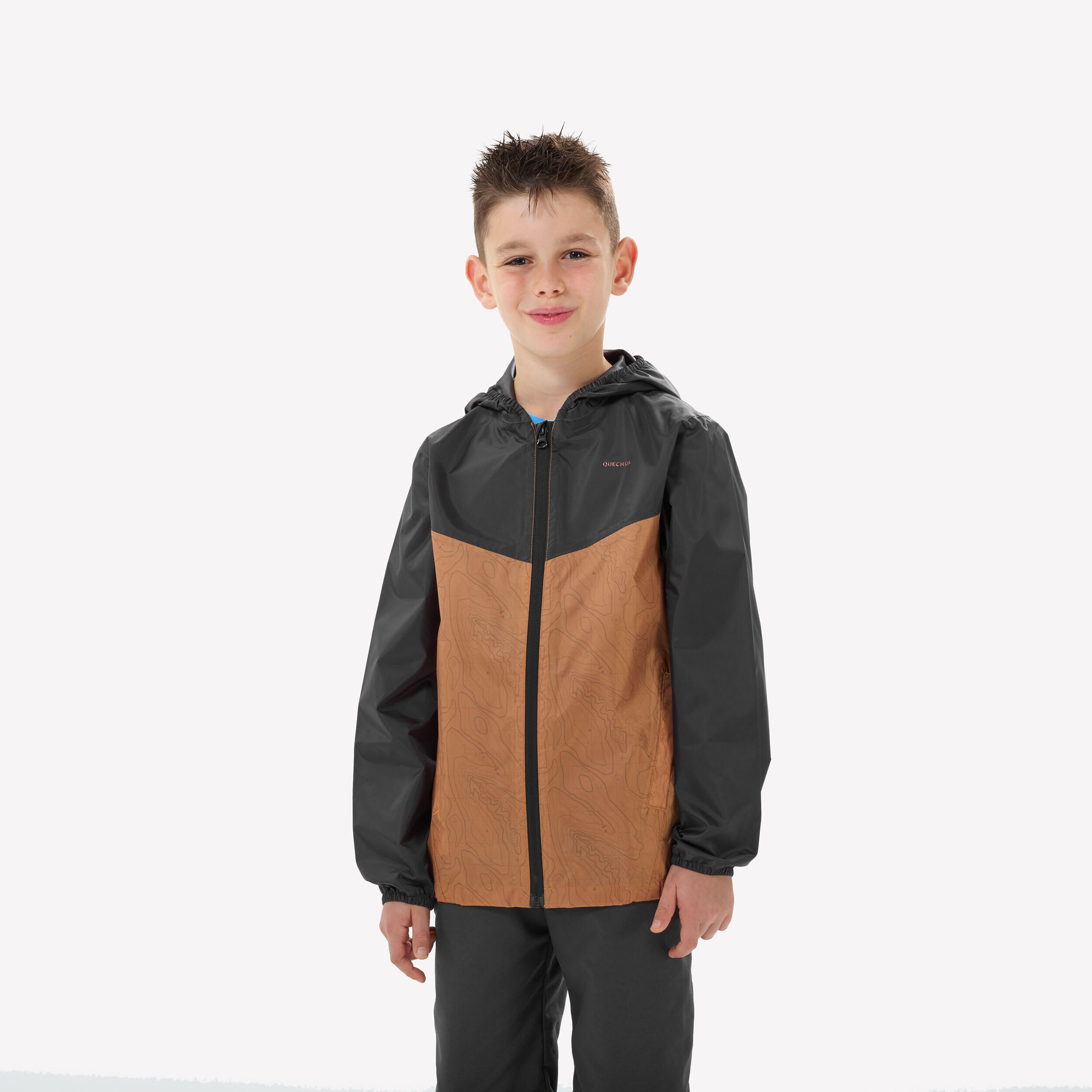 QUECHUA Waterproof Hiking Jacket - MH100 Zip - Child 7-15 years