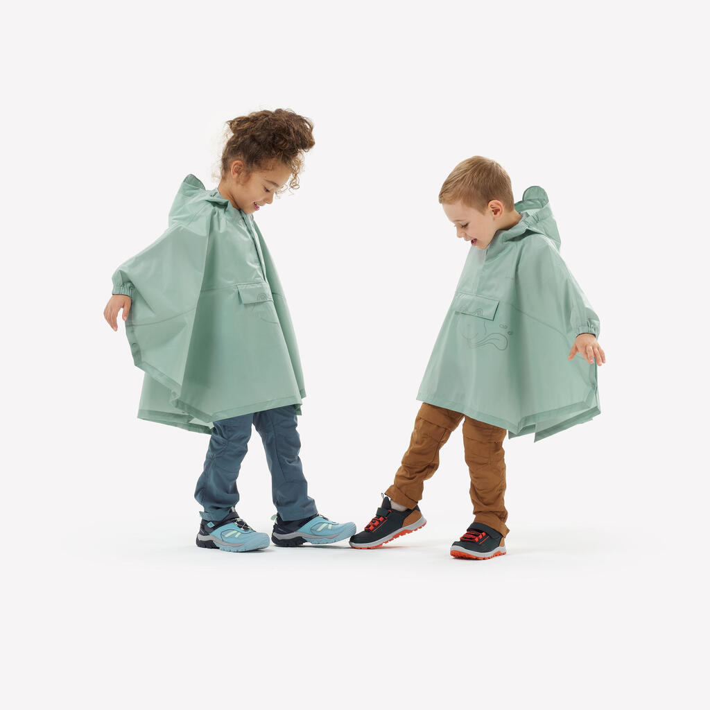 PONCHO IMPERMEABLE NIÑOS MH100 VERDE 