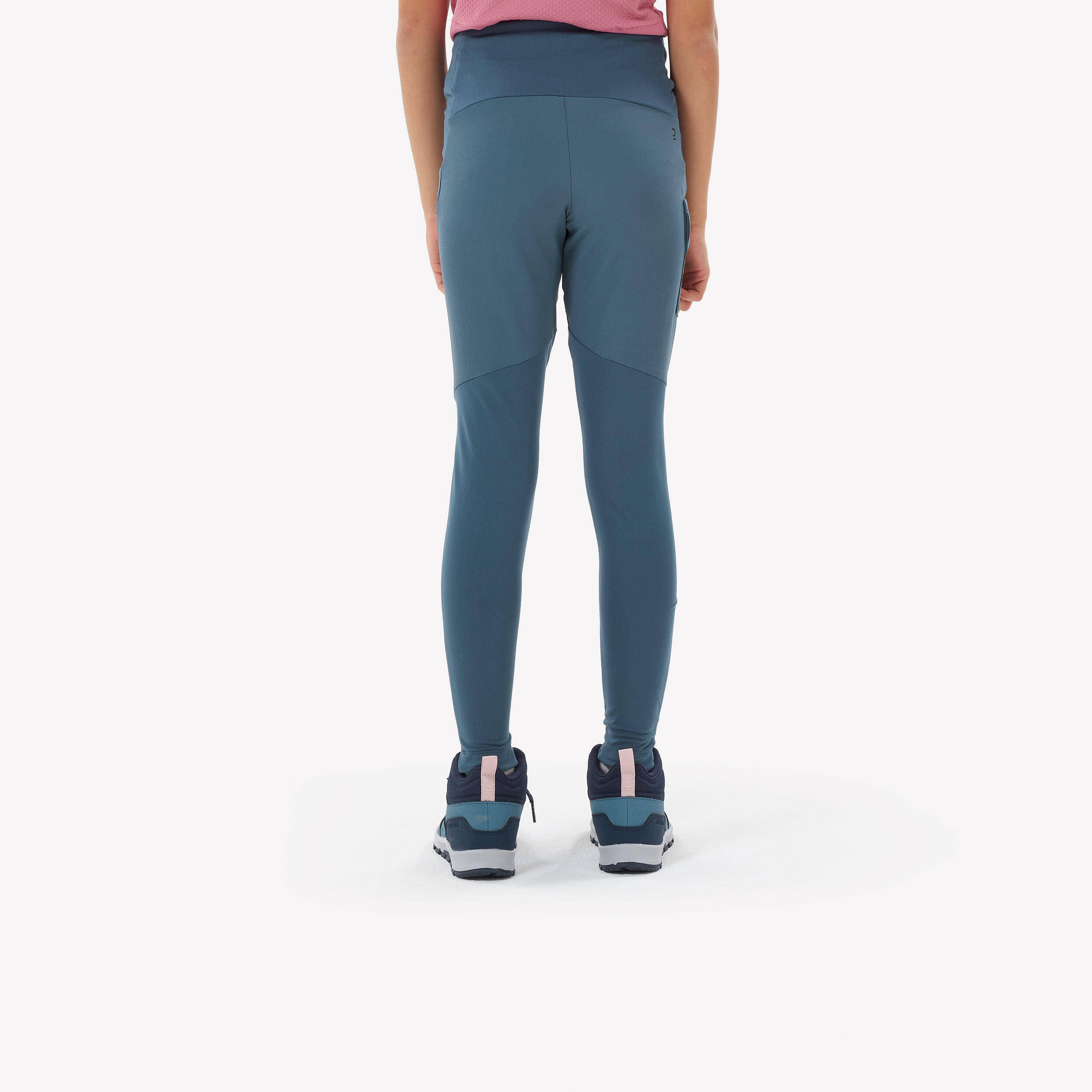 Kids’ hiking leggings, 7-15 years, MH500 - Blue -  3