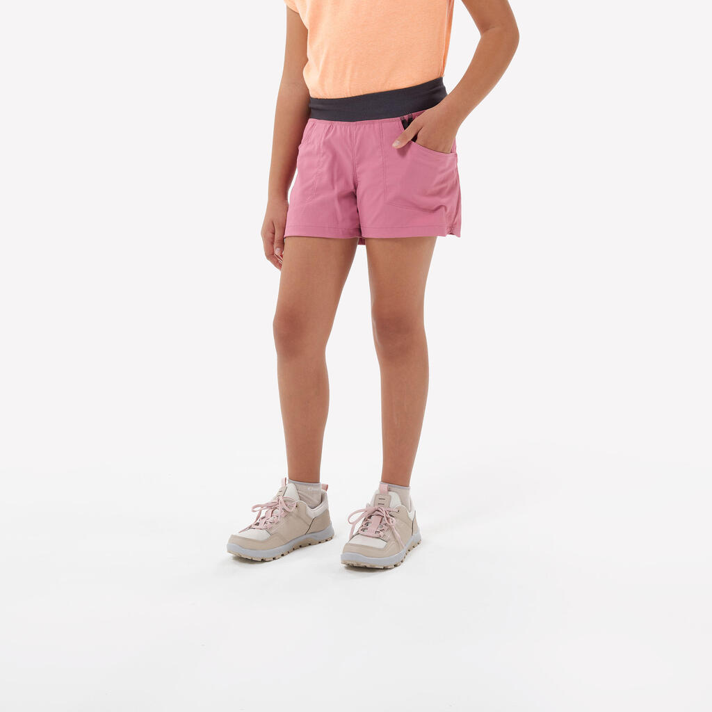 Vaikiški žygių šortai „MH500“, 7–15 metų vaikams, rožiniai