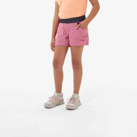 Rožnate pohodniške kratke hlače MH500 za otroke 