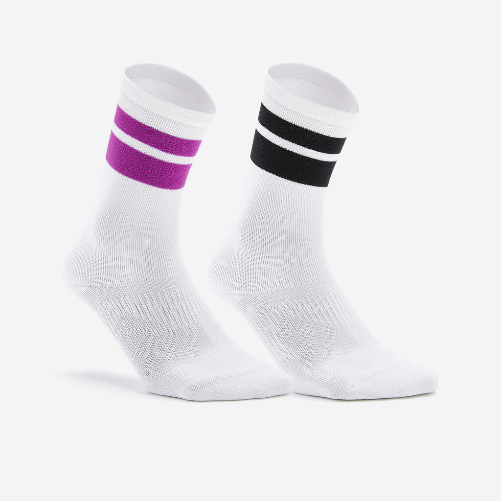 Fitness Mid Socks Twin-Pack - Purple / Black