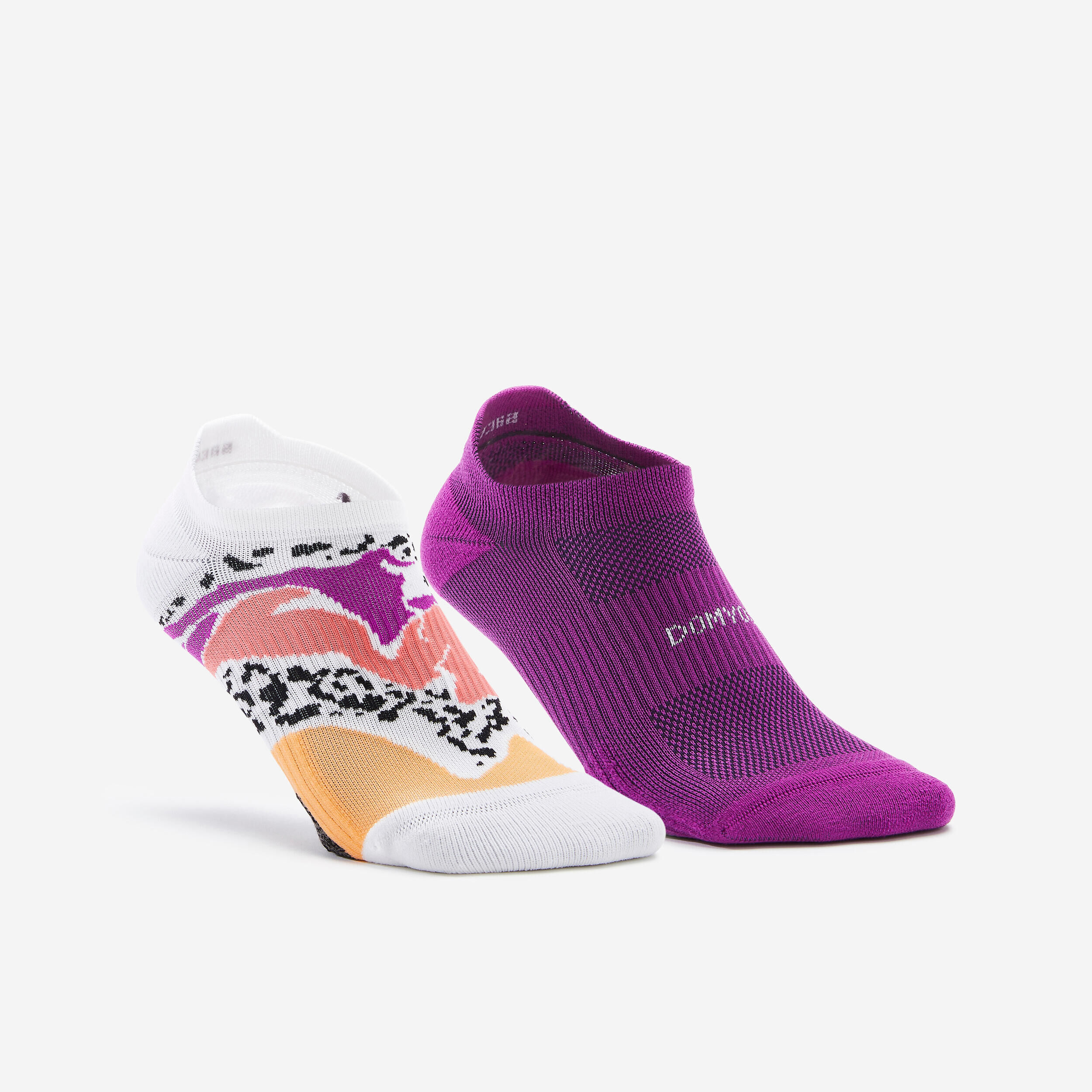 DOMYOS Women's Invisible Socks x 2 - Violet