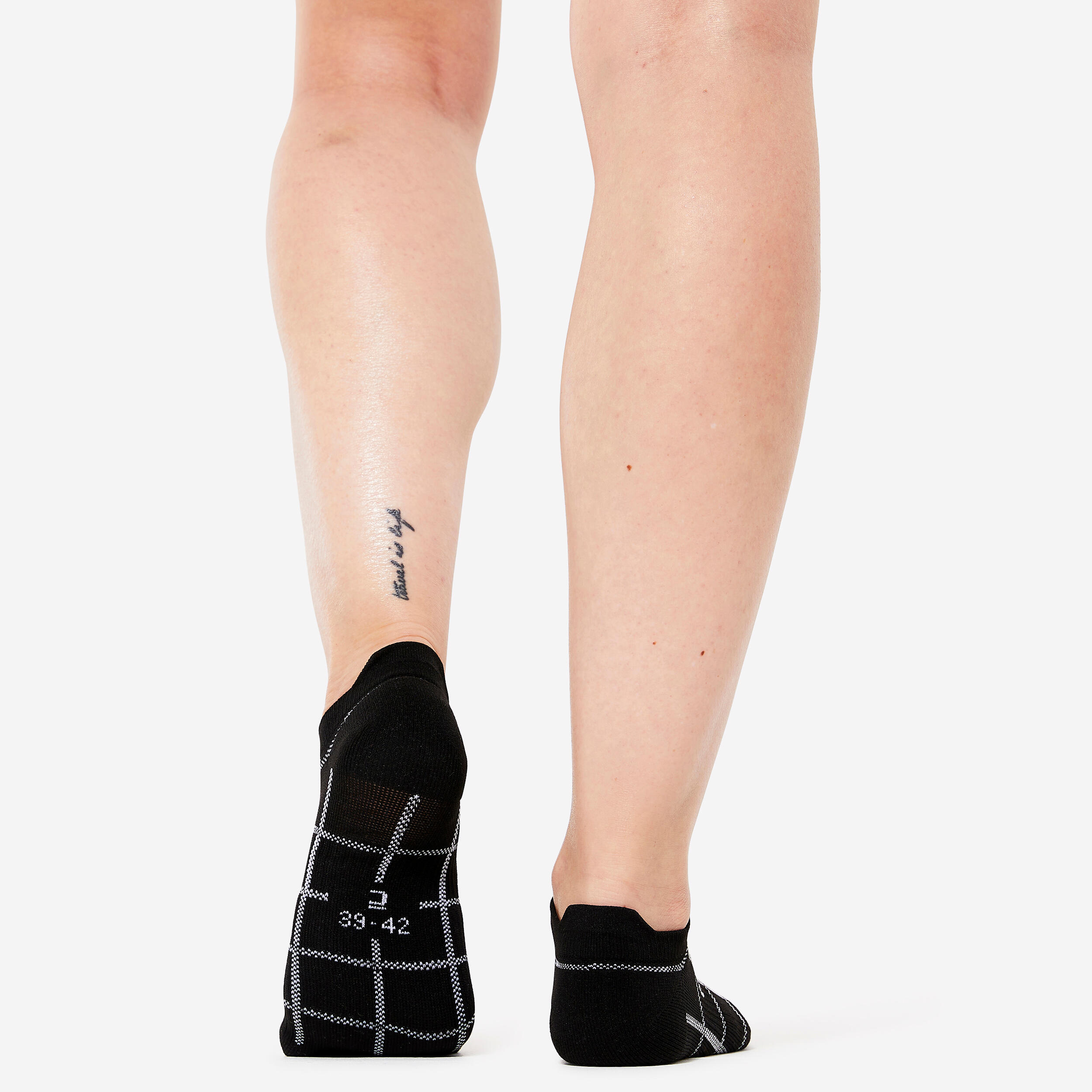 Women's Invisible Socks x 3 - Black & White 13/13