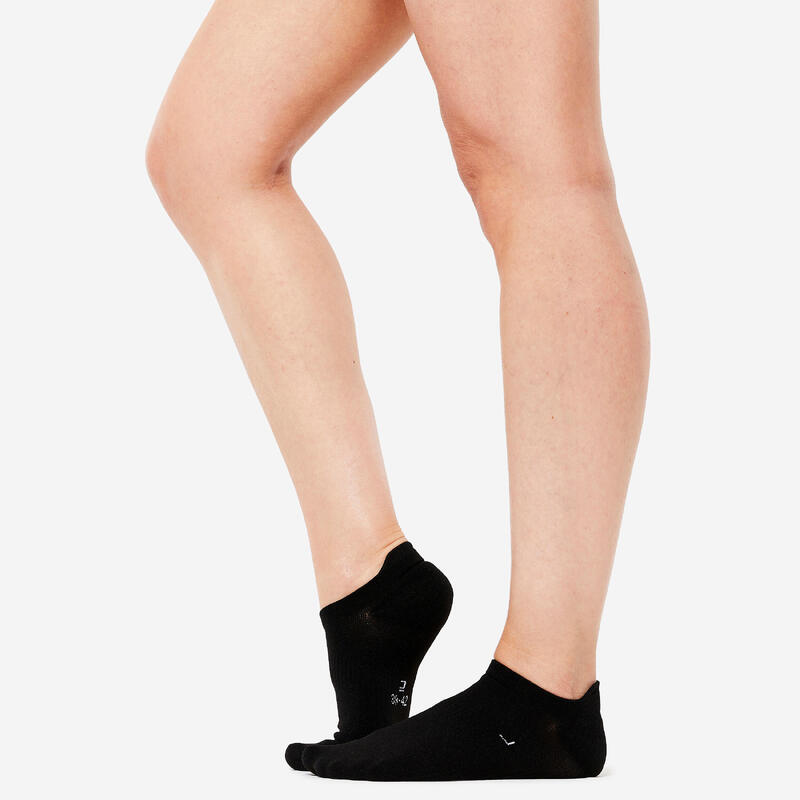 Meias Invisíveis de Fitness Mulher Preto/Branco (3 Pares)