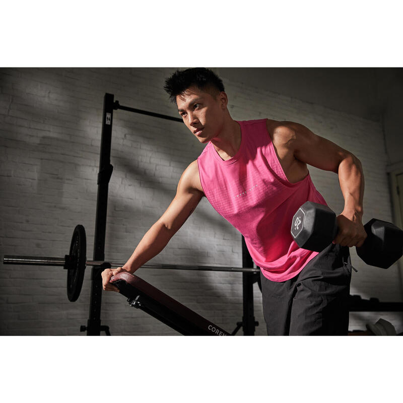 Men Fitness TEE TANK Strength Training 500 Magenta