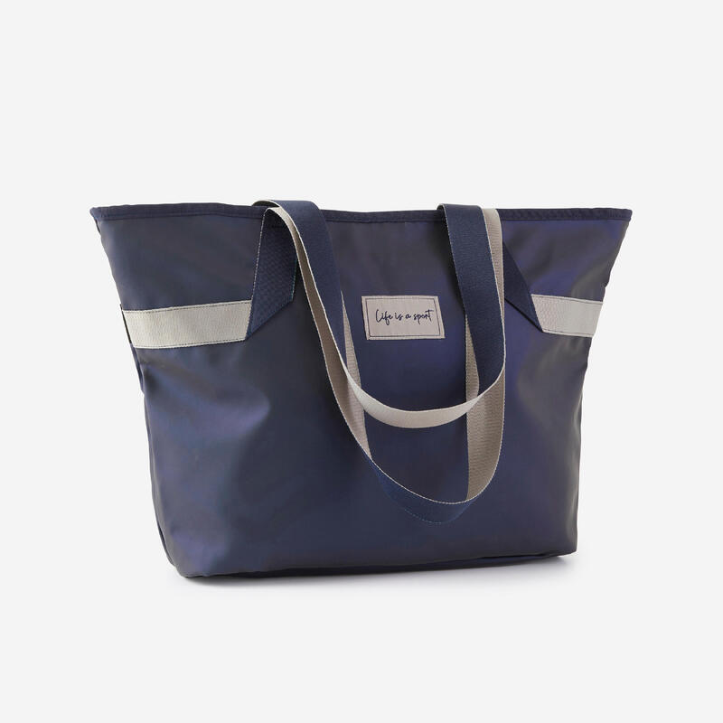 Fitnesstas met vakken voor dames 25 l shoppermodel marineblauw