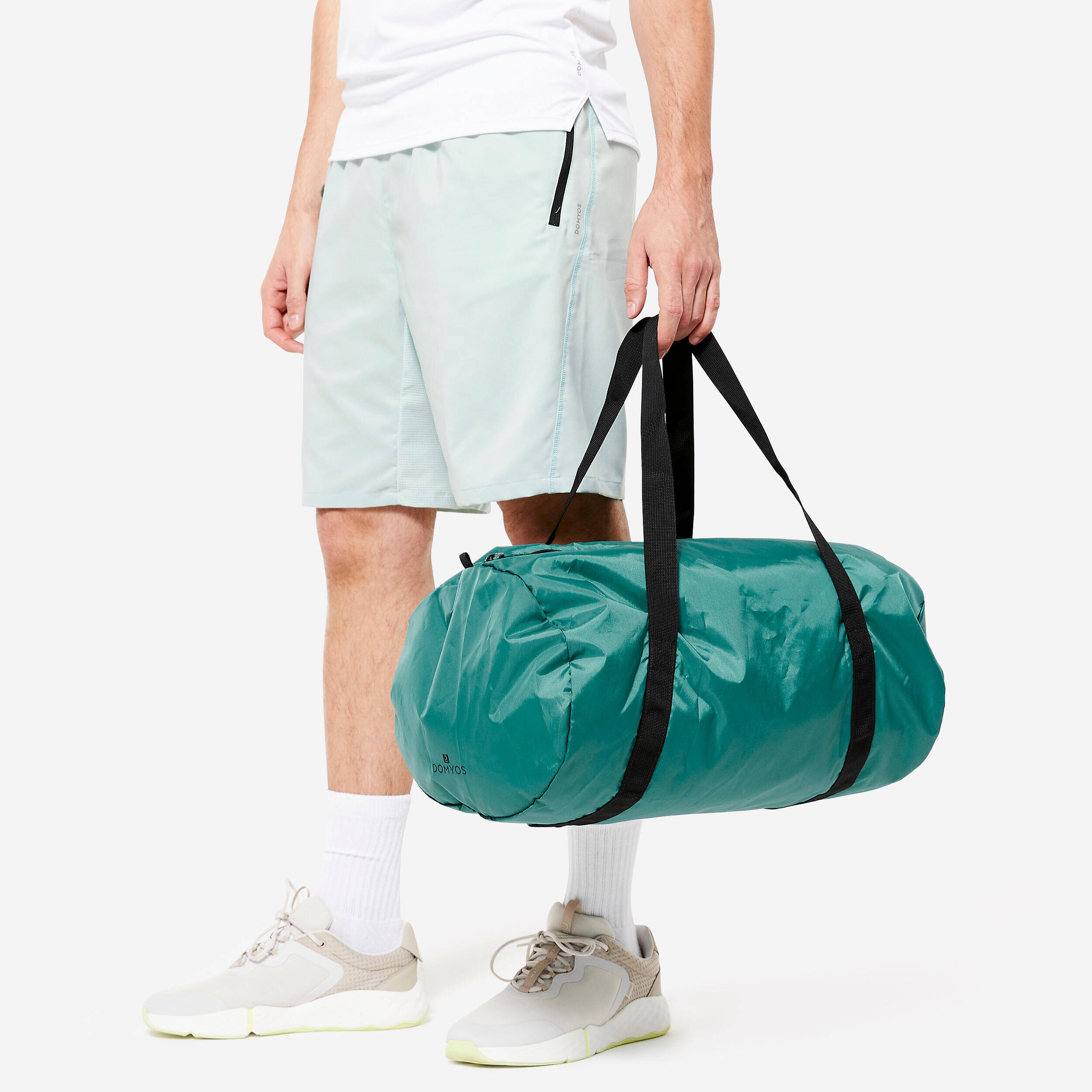 Gym Duffel Bag, Multiple Compartments, Foldable, 30L Capacity - Green -  3