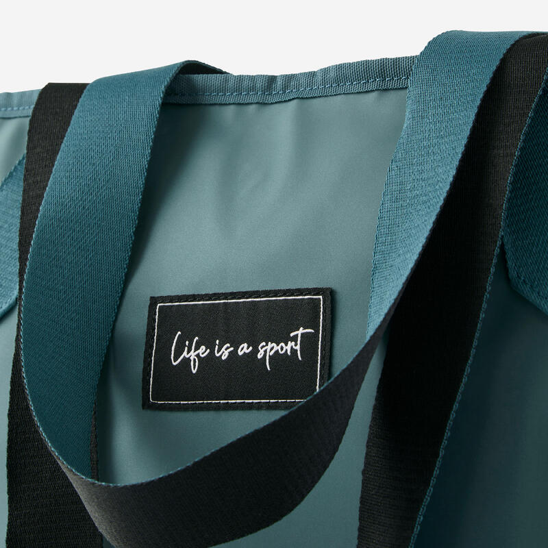 Fitnesstas met vakken voor dames 25 l shoppermodel turquoise