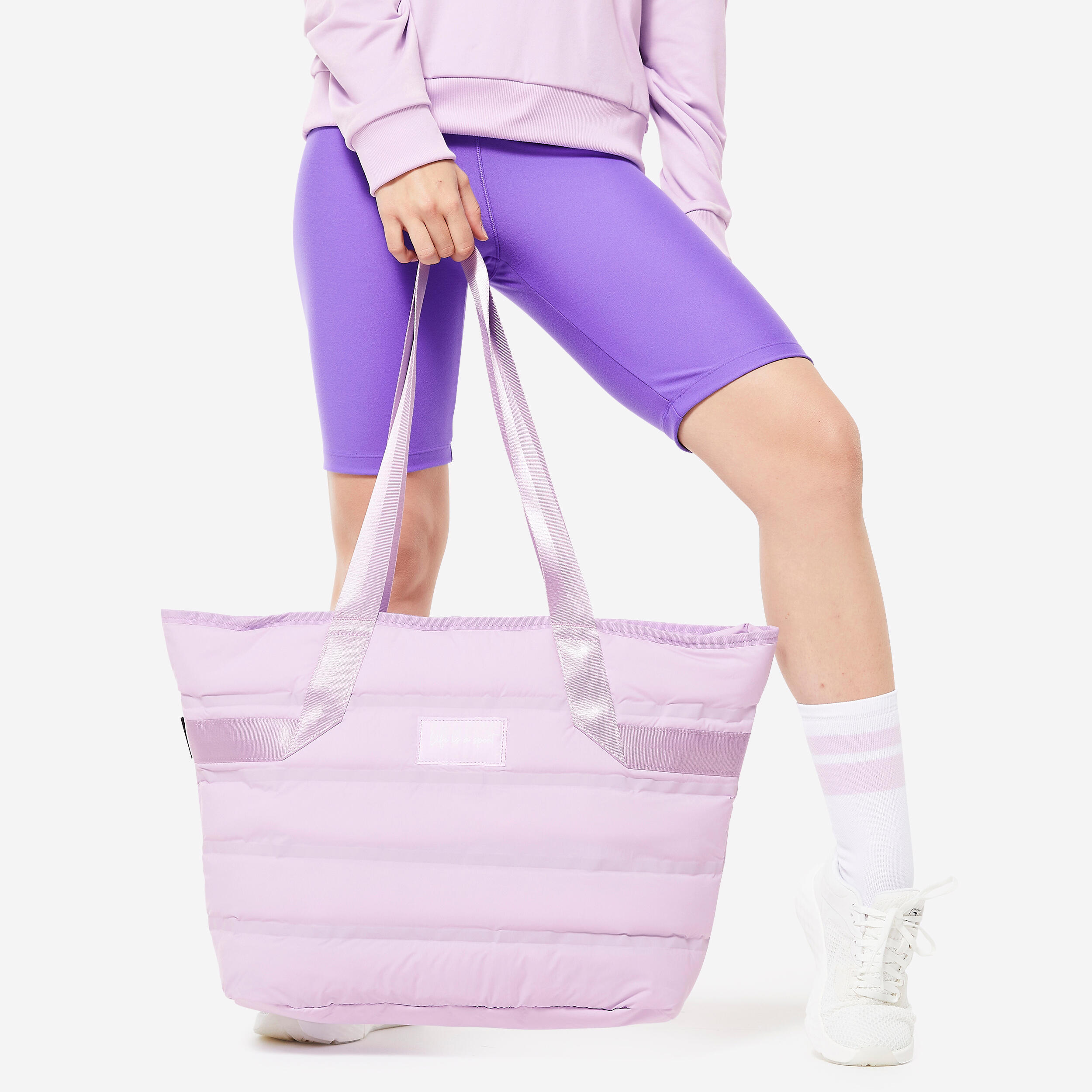Women's 25 L Padded Fitness Training Tote Bag - Parma Violet 5/9