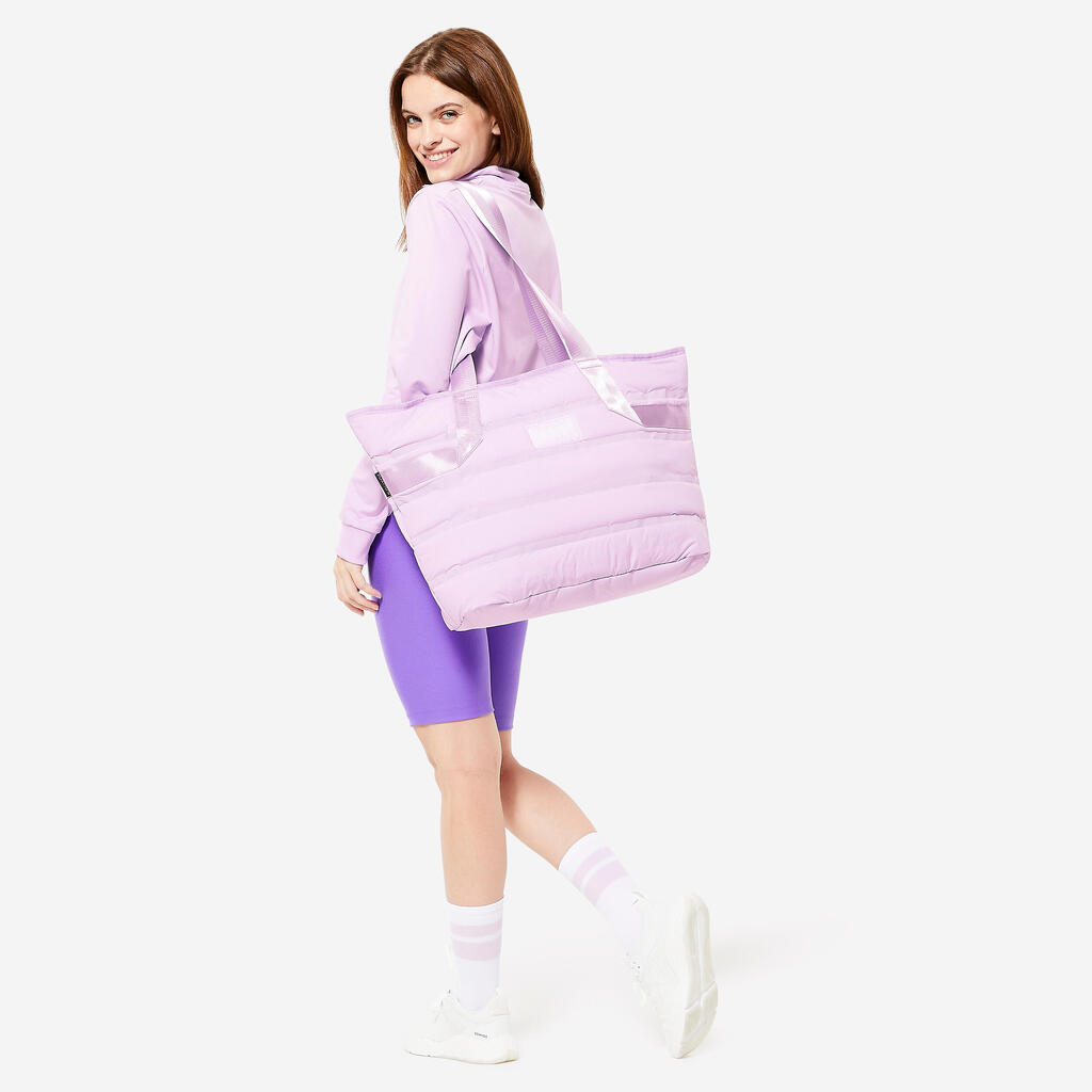 Women's 25 L Padded Fitness Training Tote Bag - Parma Violet