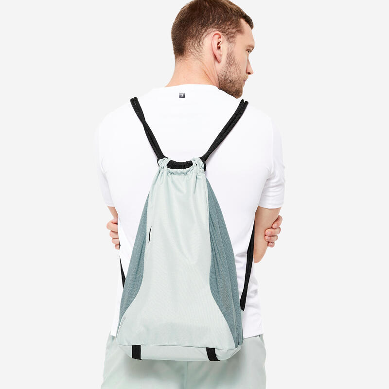 Mochila de Fitness 15L verde e cinzento