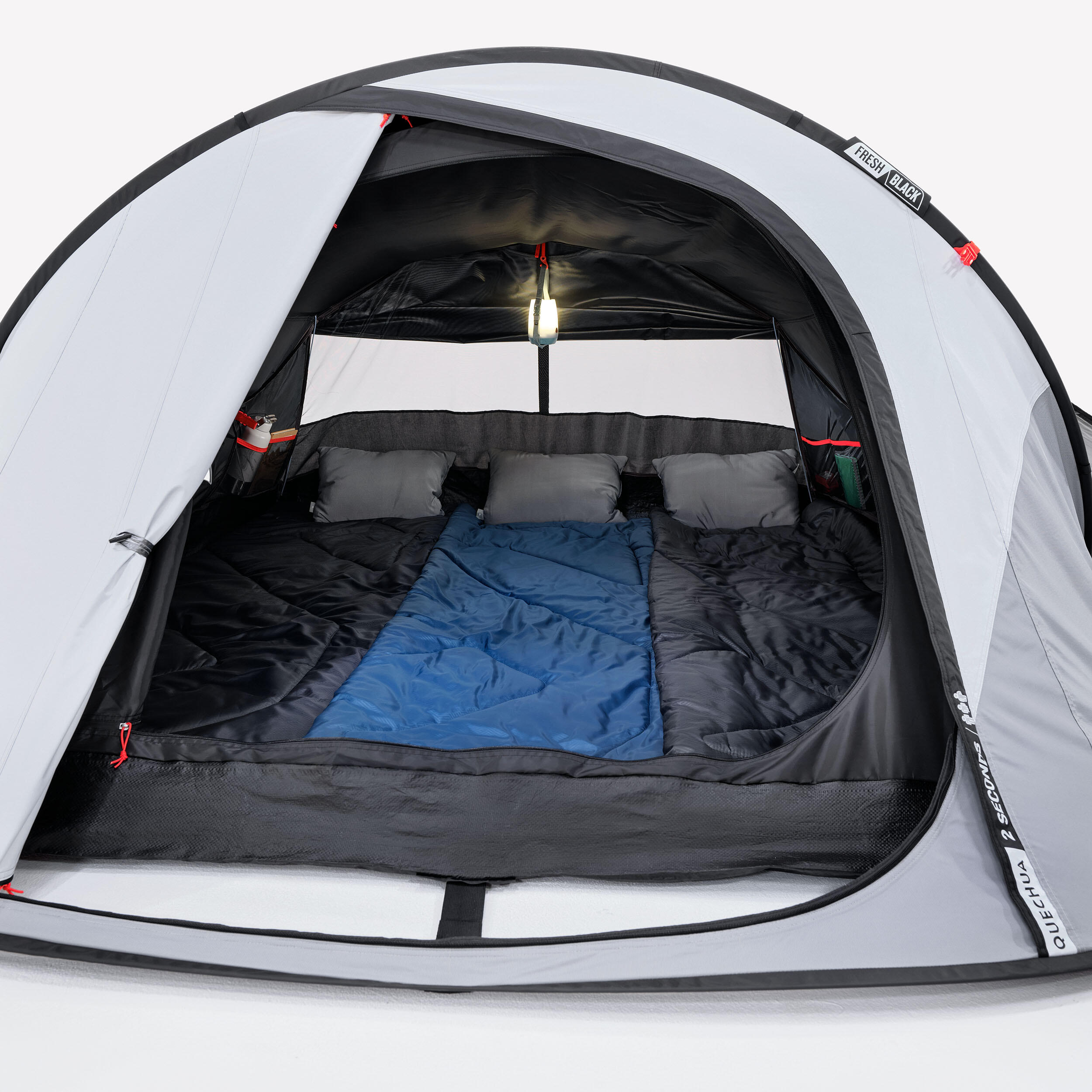 Instant 3-person camping tent, 2 Seconds Fresh & Black