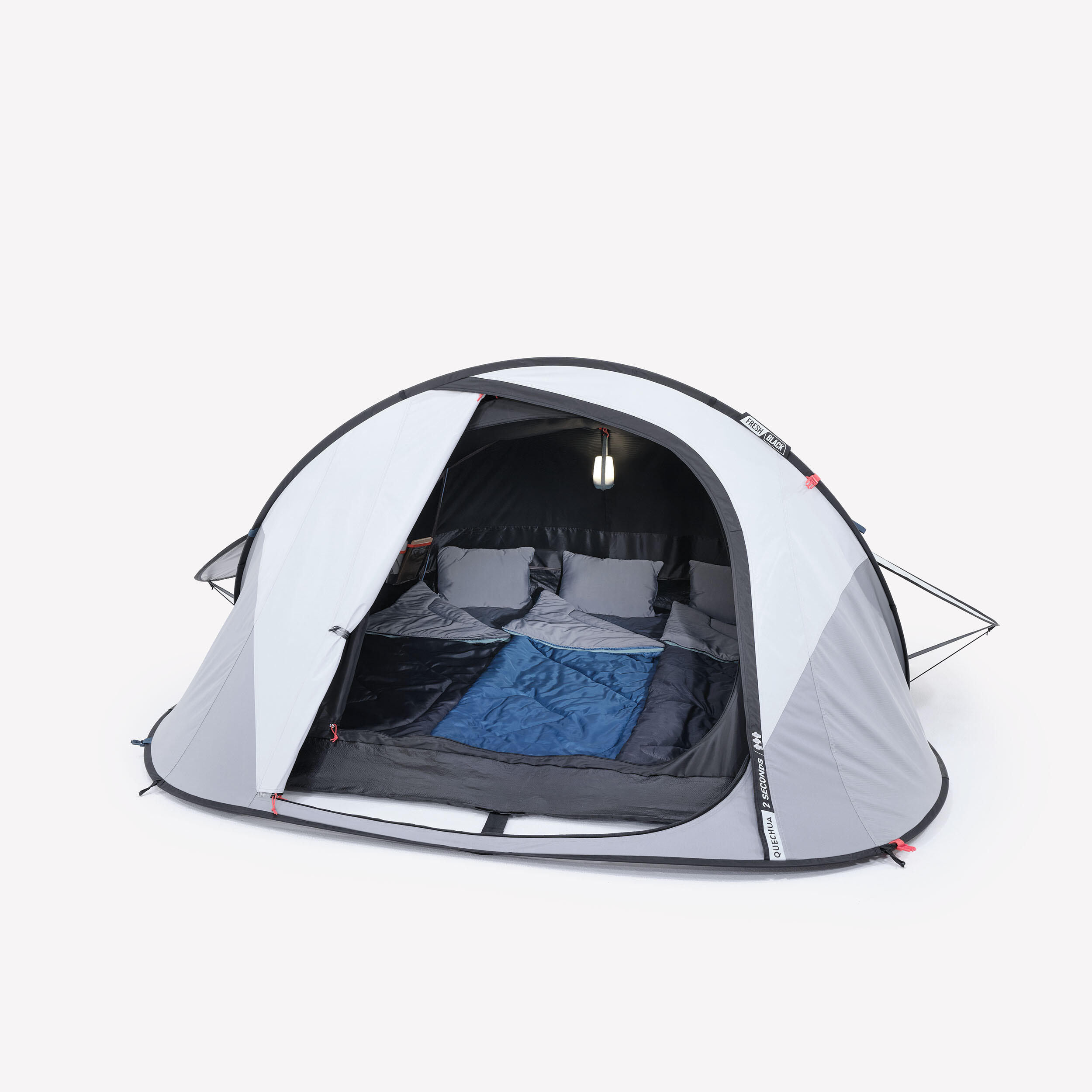 Tente de camping 3 personnes, 2 Seconds Fresh & Black - QUECHUA
