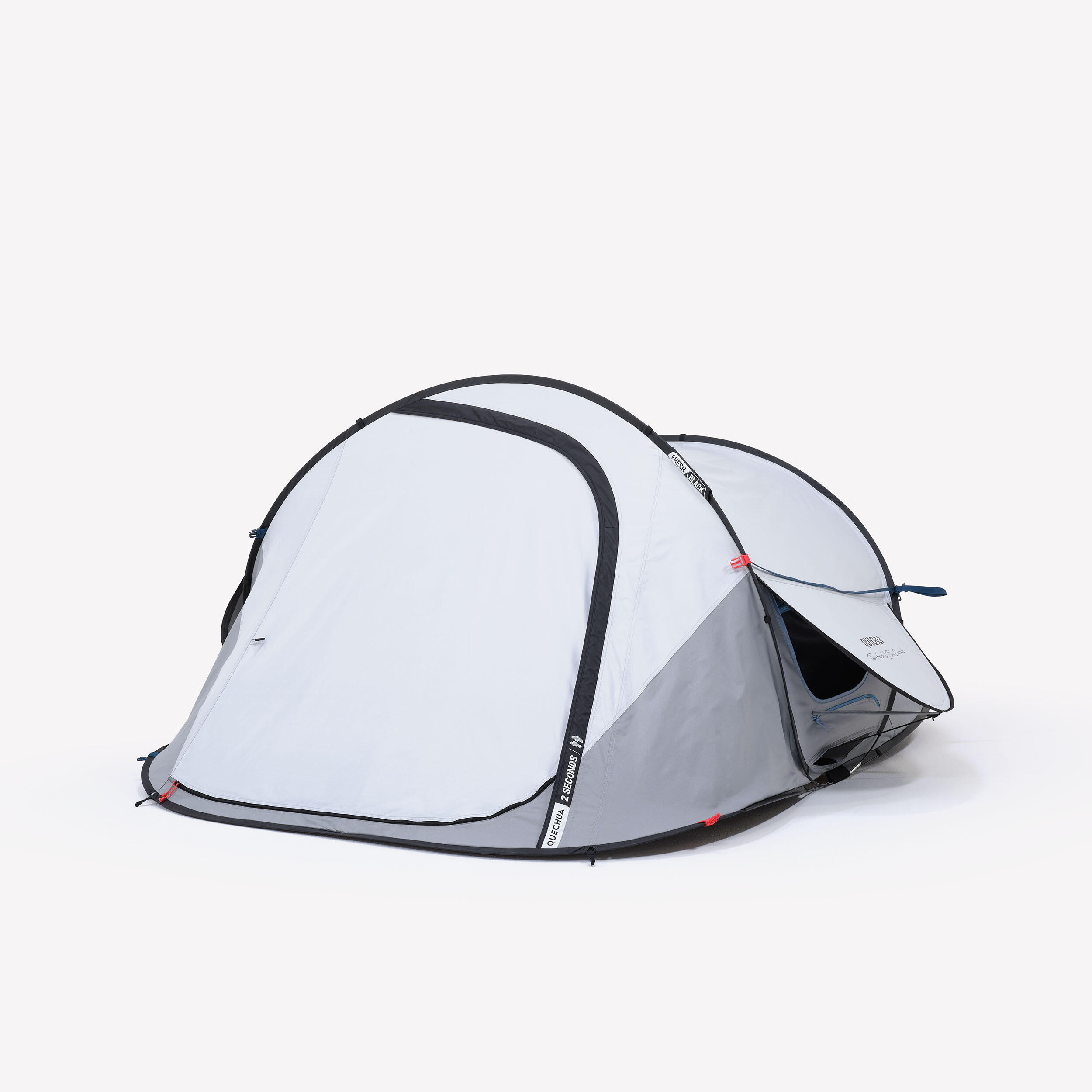 2-Person Camping Tent, 2 Seconds Fresh & Black - QUECHUA