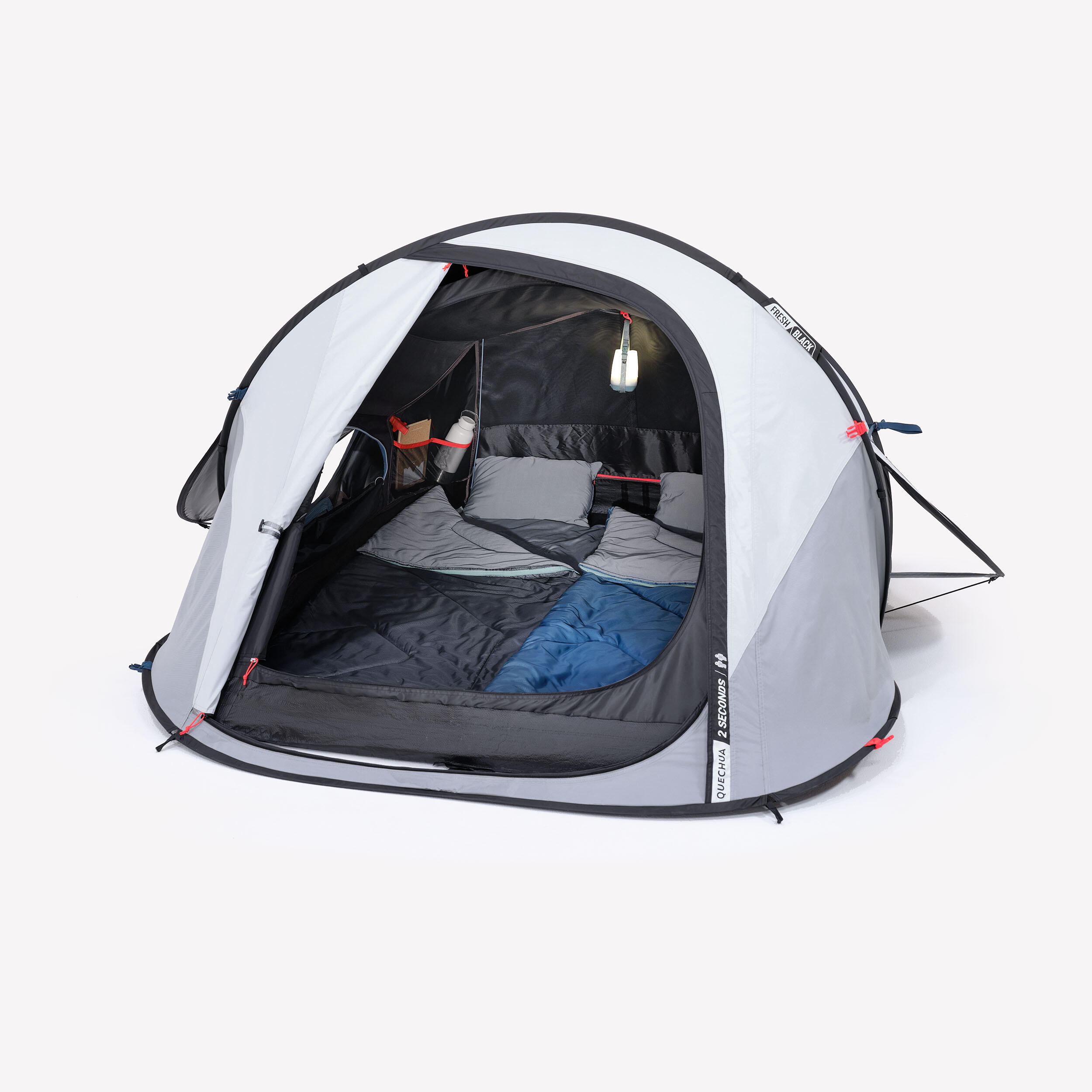 2-Person Camping Tent, 2 Seconds Fresh & Black - QUECHUA
