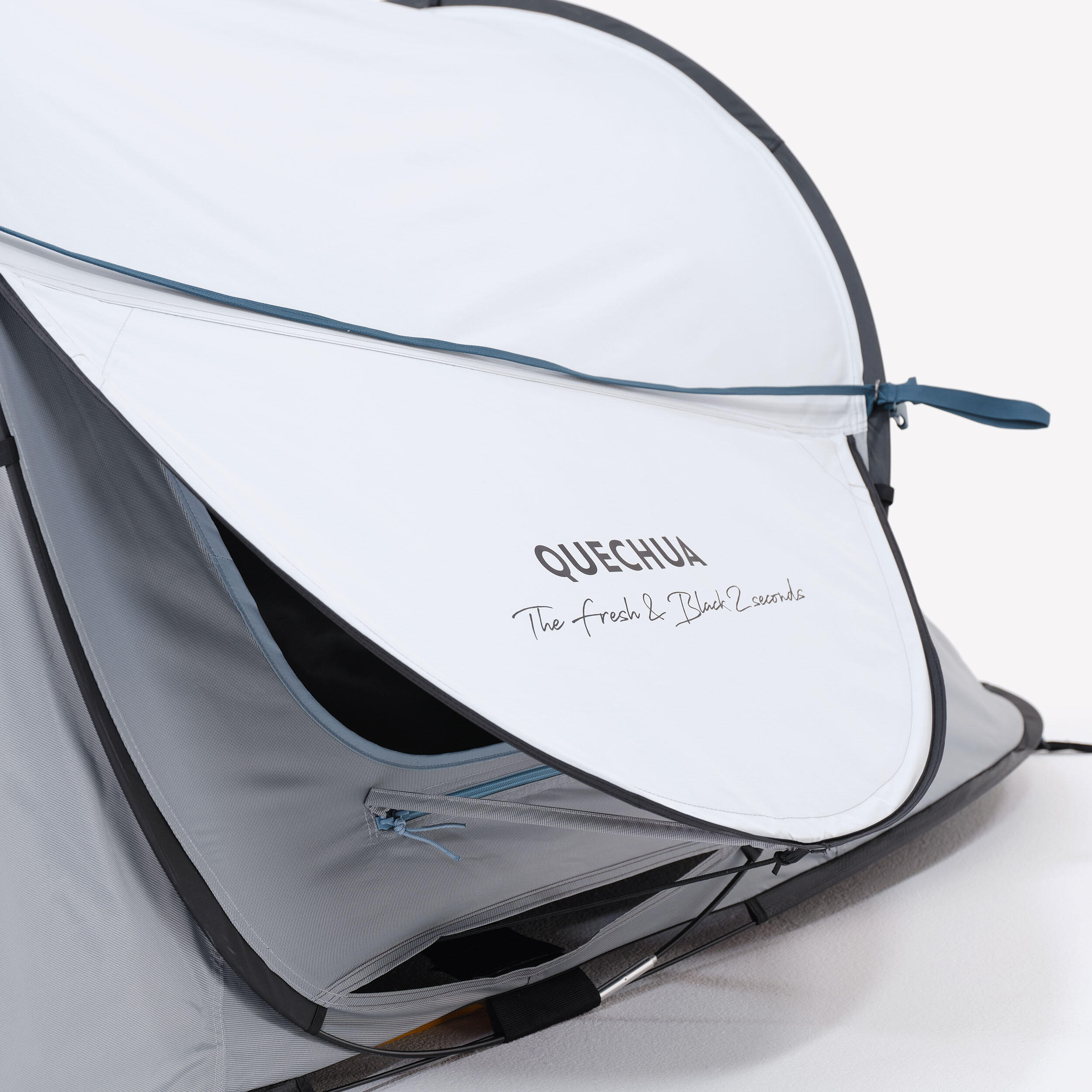 2-Person Camping Tent, 2 Seconds Fresh & Black - QUECHUA