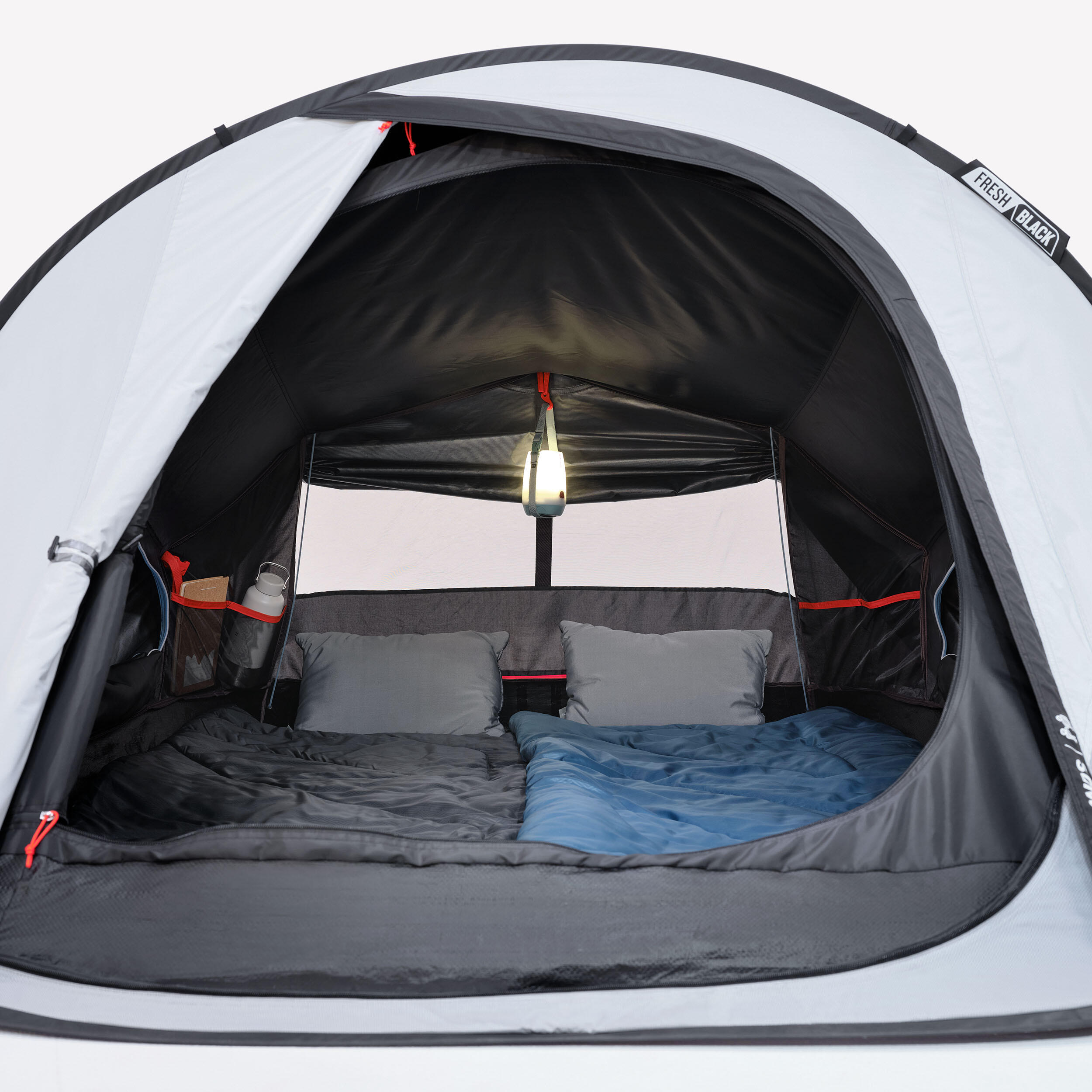 2-Person Camping Tent, 2 Seconds Fresh & Black - QUECHUA