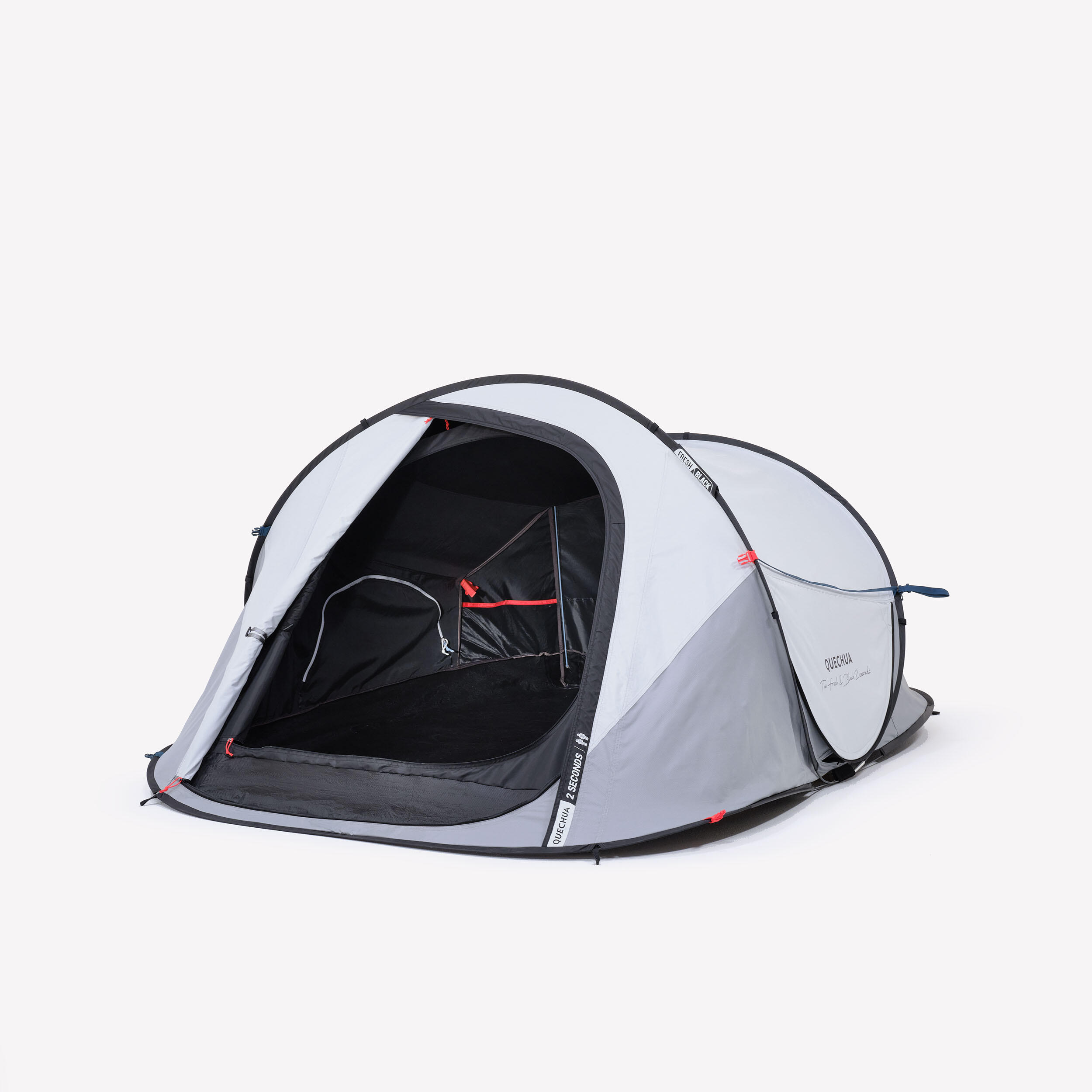 2-Person Camping Tent, 2 Seconds Fresh & Black - QUECHUA