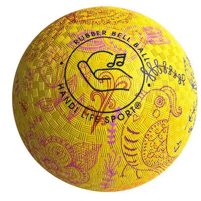 Rubberen blindenvoetbal bal sound maat 5 geel