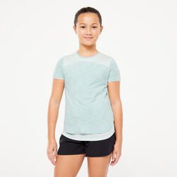 2-in-1 T-shirt meisjes turquoise jade