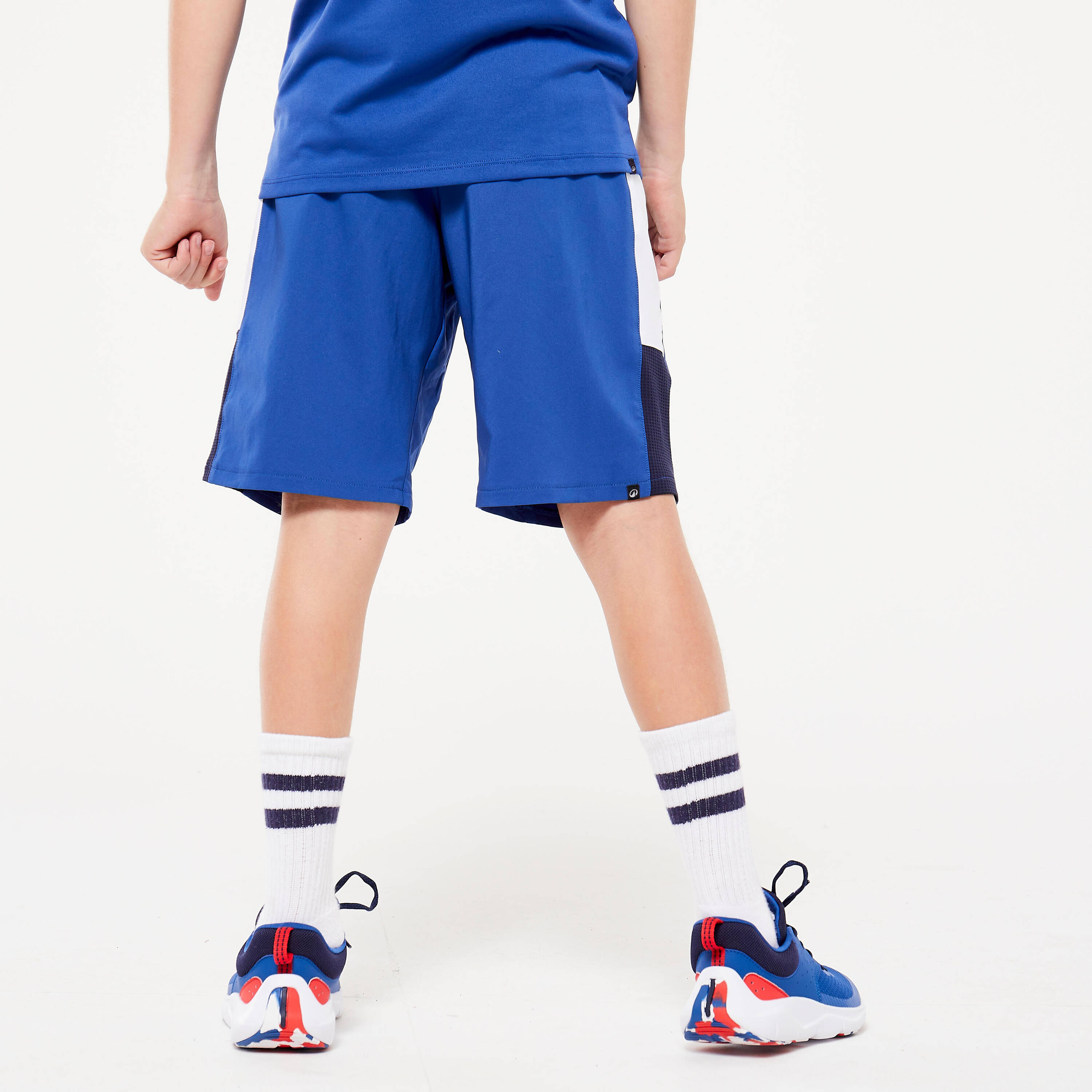 Kids' Breathable Multisport Shorts - Blue/White/Black -  4